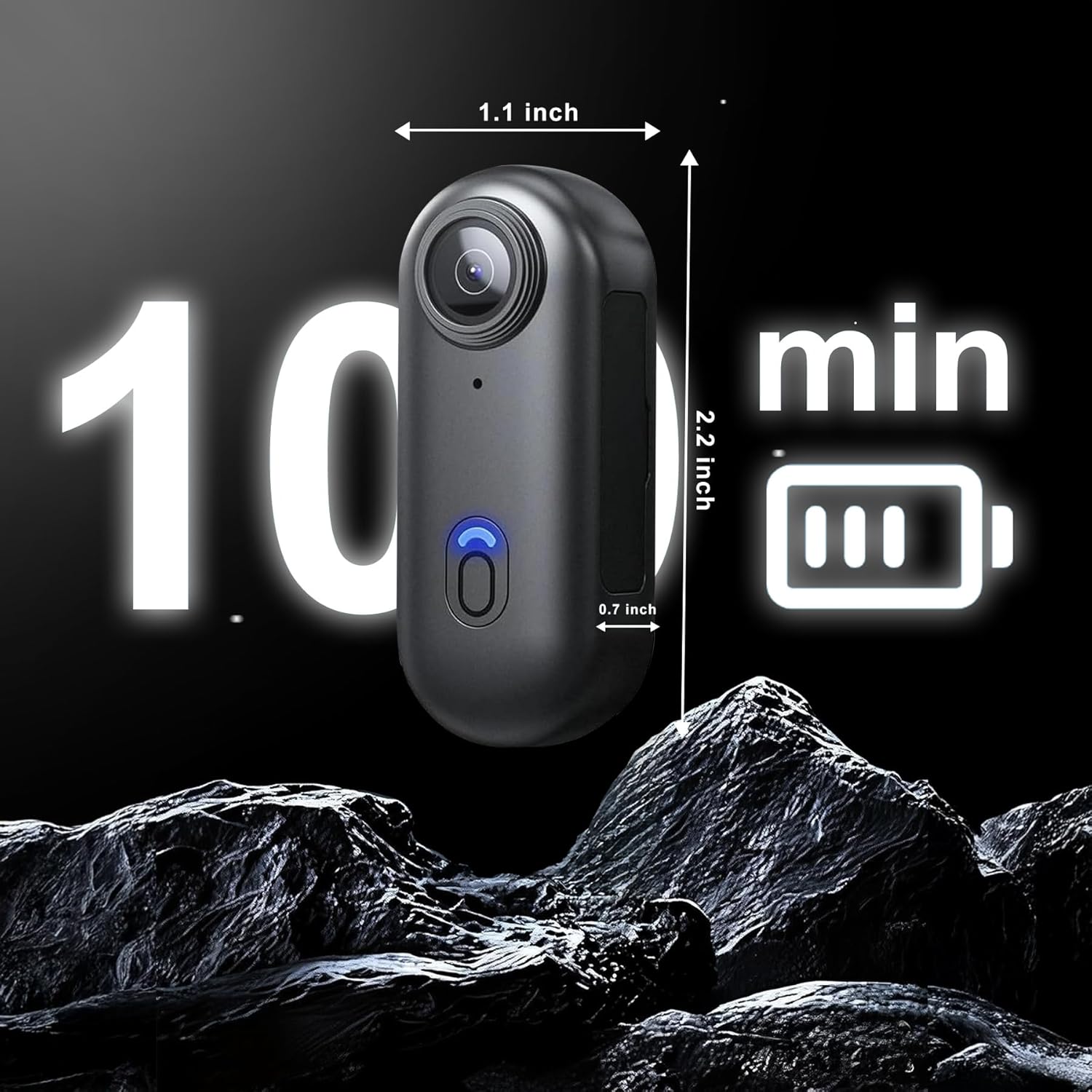 4K Thumb Action Camera | 128G Sports Camera for POV Photoshooting: Waterproof Sports Camera The Size of a Thumb Suitable for Running Cycling Swimming Hiking Adventure Etc (Black)