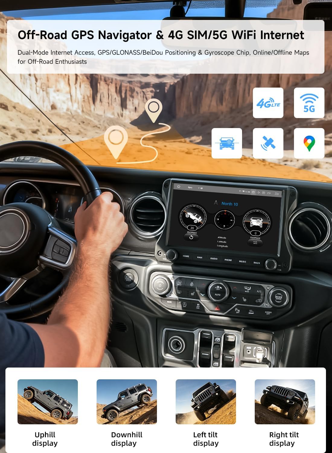 Dasaita Android 13 Car Stereo Upgrade for Jeep Wrangler JL & Gladiator JT 2018-2022 Wireless Carplay & Android Auto, 10.2" Touch Screen, 8GB+256GB Head Unit, Radio, GPS, Bluetooth 5.0, 5G WiFi, 4G LTE 6 71 u4FtnlSL. AC SL1500