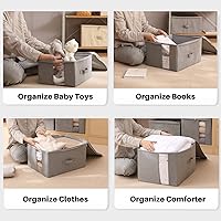 Vista 5 de Almacenamiento debajo de la cama con ventana transparente/tela resistente 600D, bolsas de almacenamiento debajo de la cama para ropa, ropa, manta