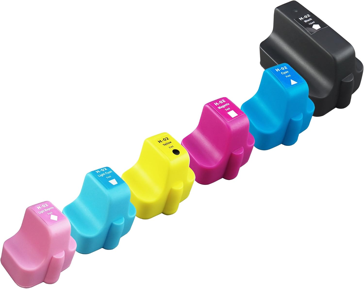 Vhbw 6X Cartuchos De Tinta Compatible Con HP Photosmart C5177, C5180 - Cian, Magenta, Yellow, Negro, Light Magenta, Light Cyan (Compatible