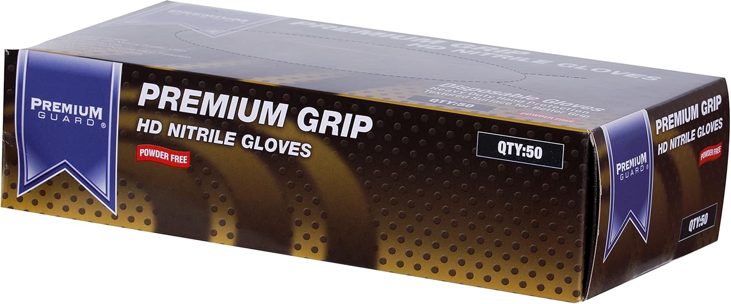 Premium Guard - Disposable Diamond textured Gloves, Powder Free, 100 gloves per Box