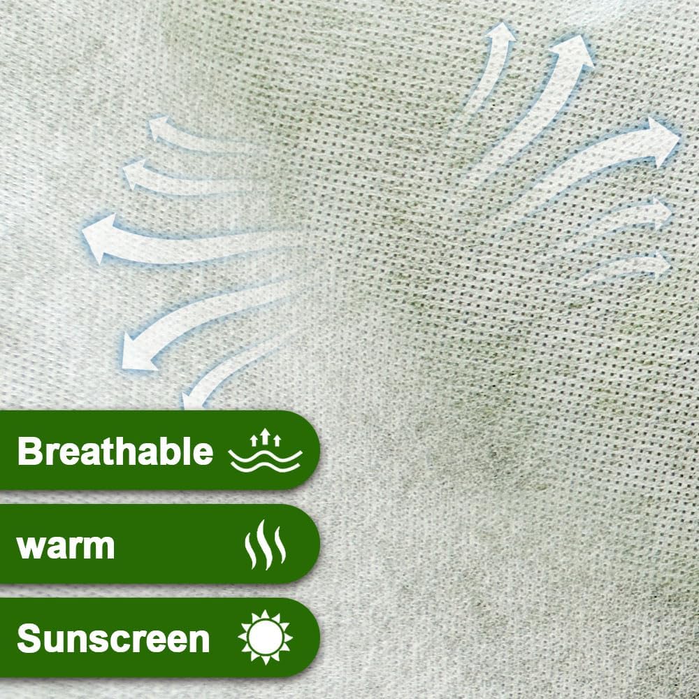 Plant Covers Freeze Protection, 10x50FT Reusable Thickened Winter Floating Row Covers, Frost Cloth Blanket Shade Cloth Garden Fabric Plant Cover for Raised Beds Vegetables Insect Winter Frost