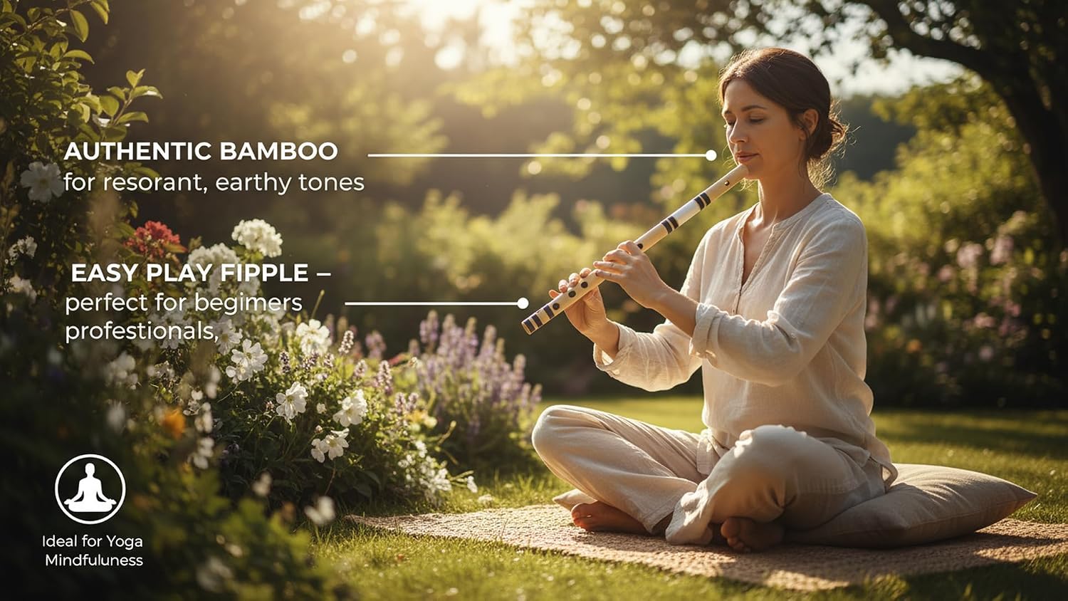 13 Inch Authentic Indian Wooden Bamboo Flute in 'E' Key Fipple Woodwind Musical Instrument Recorder Traditional Bansuri Handcrafted Novelty Decoratives & Collectibles