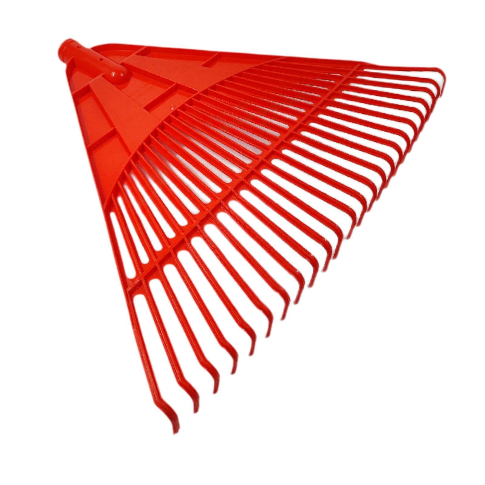 Colcolo Tête de râteau à feuilles de jardin à 24 dents, facile à installer, légère et remplaçable, outil de jardinage pour ramasser les feuilles mortes sur la, Rouge