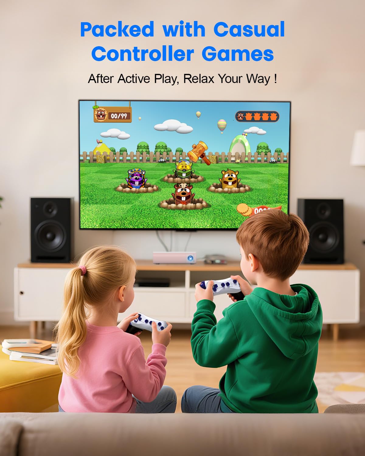 MetFut Motion Video Game Console for Kids & Adults, Plug & Play AR Camera Games for TV, for Indoor Physical Play & Interactive Family Fun. Great for Family Game Night, Playtime, and Playdates