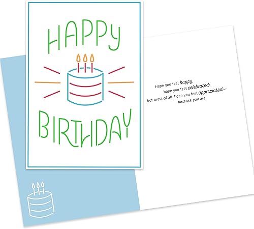 Miniatura 3 de Hallmark Business Bulk - Paquete de 25 tarjetas de cumpleaños surtidas para empleados (pastel, velas y color), tarjetas de 5 x 7, mensaje en el