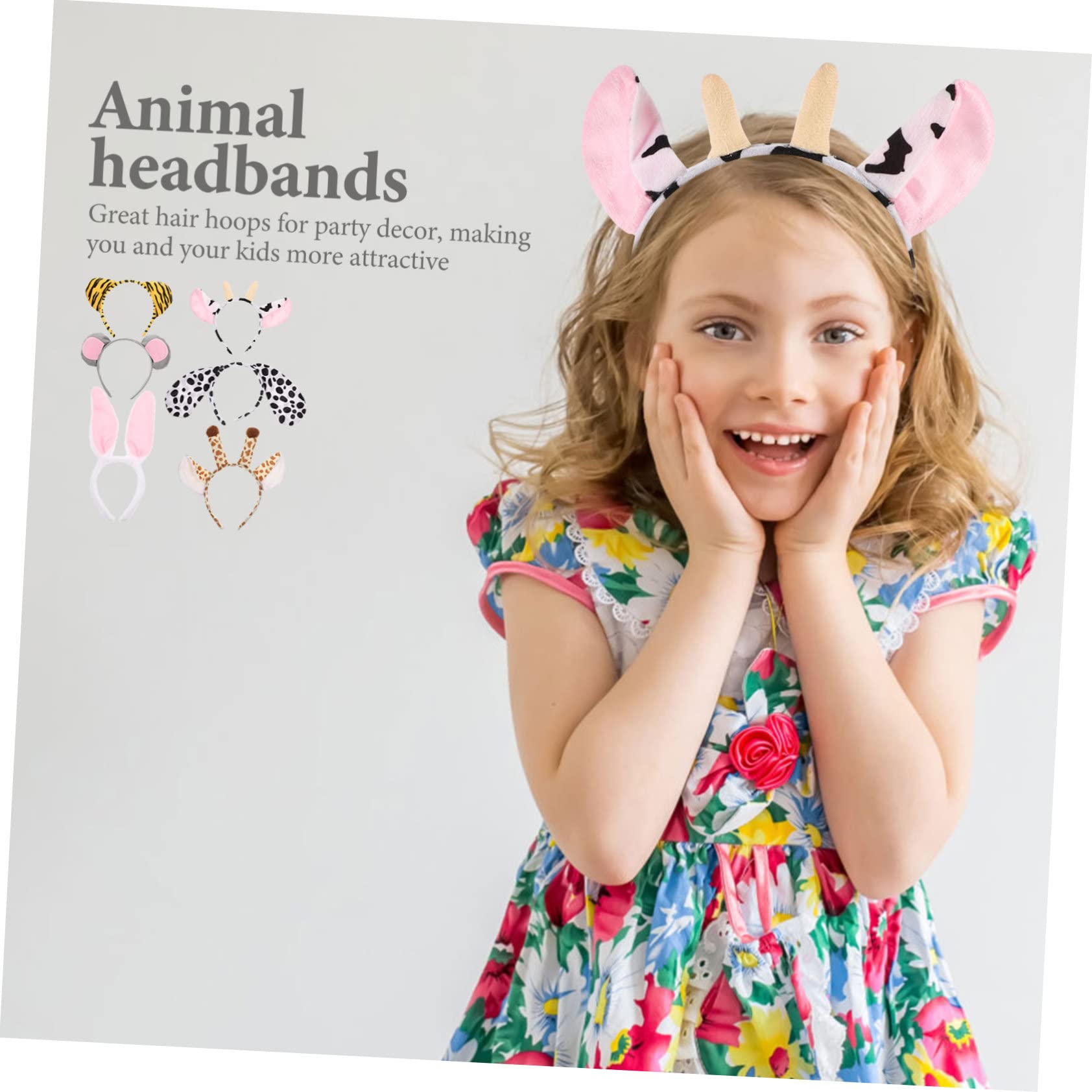 VICASKY 30 Pièces Bandeaux Oreilles Animaux Accessoire Cheveux Adorable pour Fêtes Garçon Fille Costume Girafe Tigre Lapin Souris