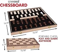 Vista 4 de GothamChess Board Foldable & Portable, Magnetic Chess Pieces, Organized Fitted Storage, Includes Course by International Master Levy Rozman, Game
