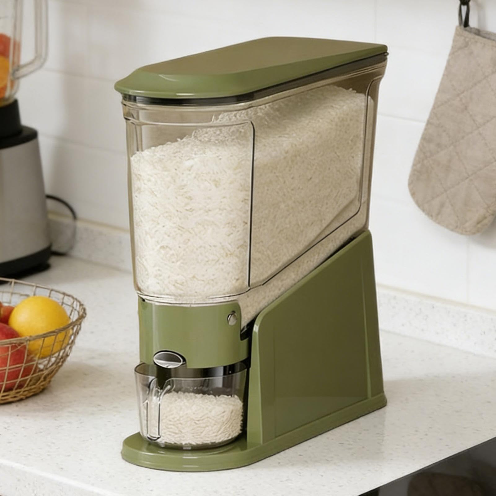 Contenitori Riso Controllo Delle Porzioni Trasparente | Organizzatore Ermetico per Cereali Per Grano, Cibi Secchi, Farina, Conservazione Cereali, Cucina, Dispensa