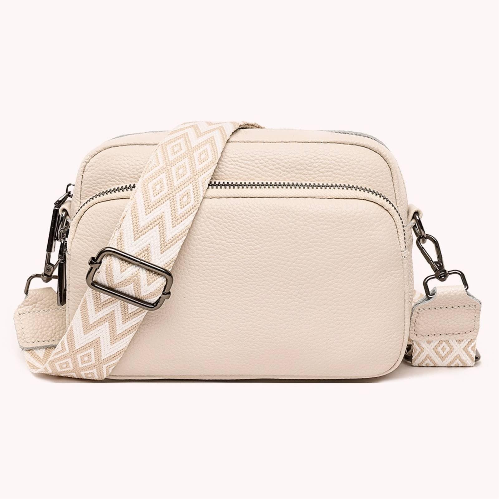 Borsa A Tracolla Crossbody Quadrata Colore Solido con Cinturina Larga