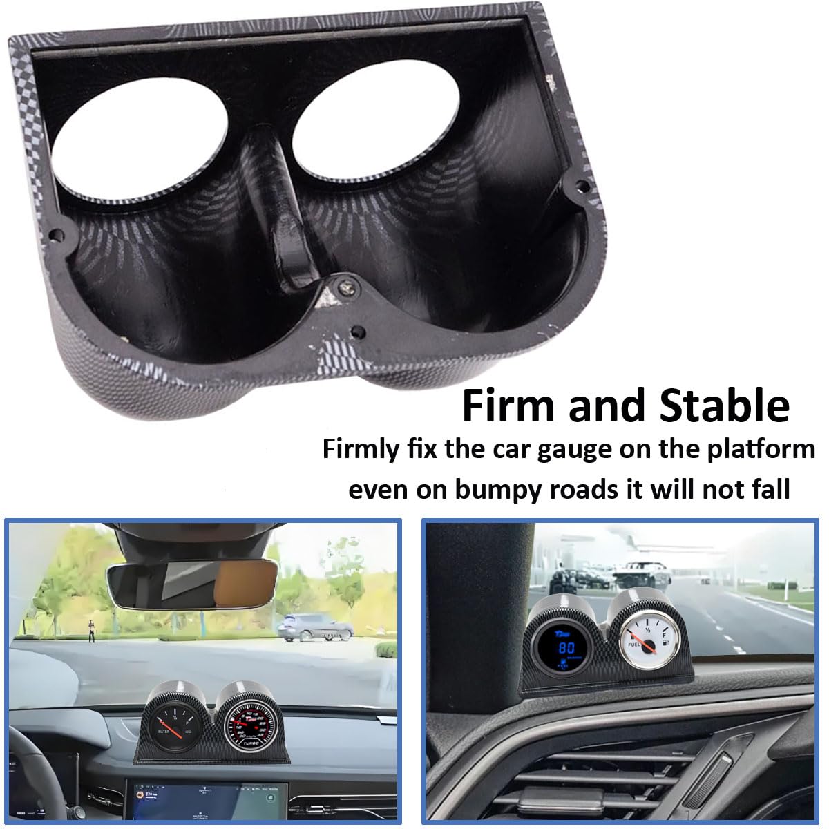 Supporto Per Manometro, 52 Mm/2 Pollici Supporto Per Manometro A Foro Singolo Per Auto Universale Supporto Per Misuratore Di Cruscotto, Nero