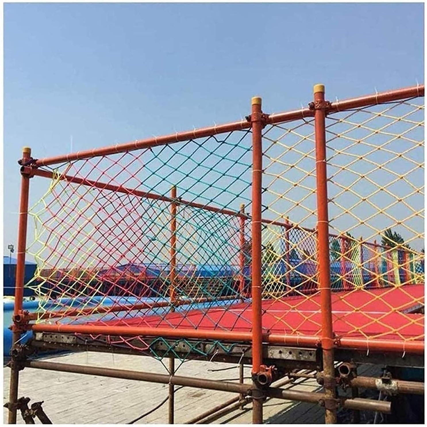 Protective Net Child Stair Safety Net Color Nylon Cargo Net, Balcony Pet Fall Protection Garden Decoration Photo Wall, Rope Net for Kids Playground Rope Netting (Size : 1x7m(3x22ft