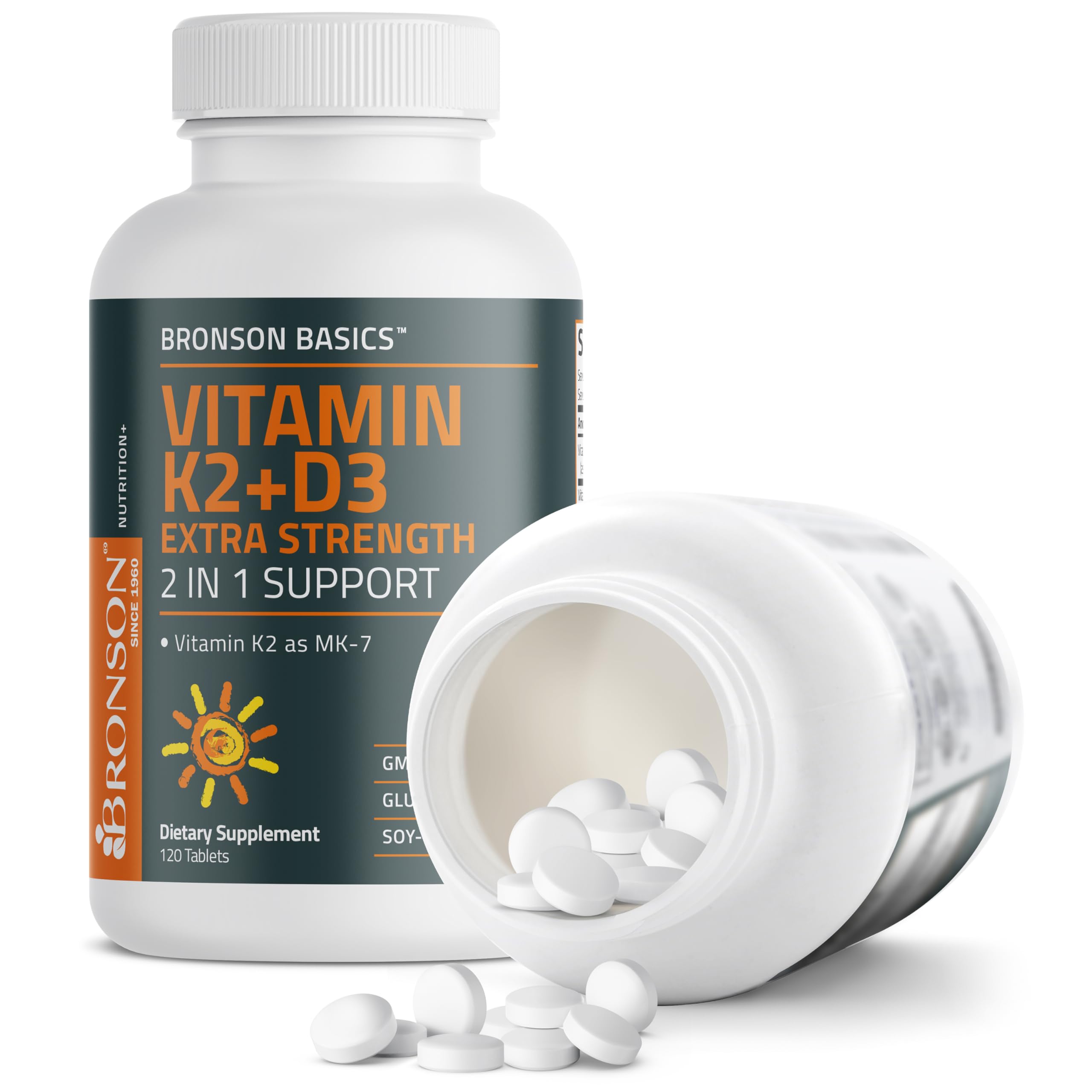 Bronson Vitamin K2 MK-7 + D3 10,000 IU Extra Strength, 120 Tablets — Amazon image 6