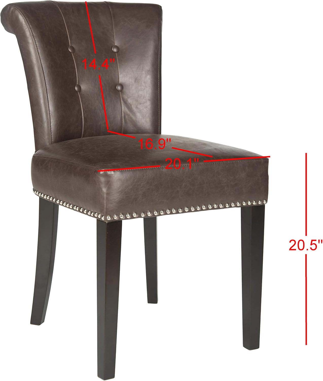 Safavieh Mercer Collection Sinclair Antique Brown Leather Ring Dining Chair (Set of 2)