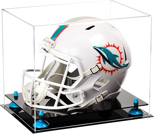 Miniatura 58 de vitrina de acrílico tamaño real casco fútbol americano.