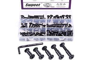 Swpeet 120Pcs M6 Screw Post Fit for Furniture Countsunk Belt Buckle Leather Binding Bolts