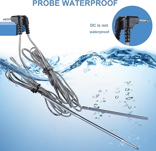 Miniatura 8 de Termómetro inalámbrico para carne, termómetro digital de carne para cocinar, termómetro de alimentos de lectura instantánea con 2 sondas de acero