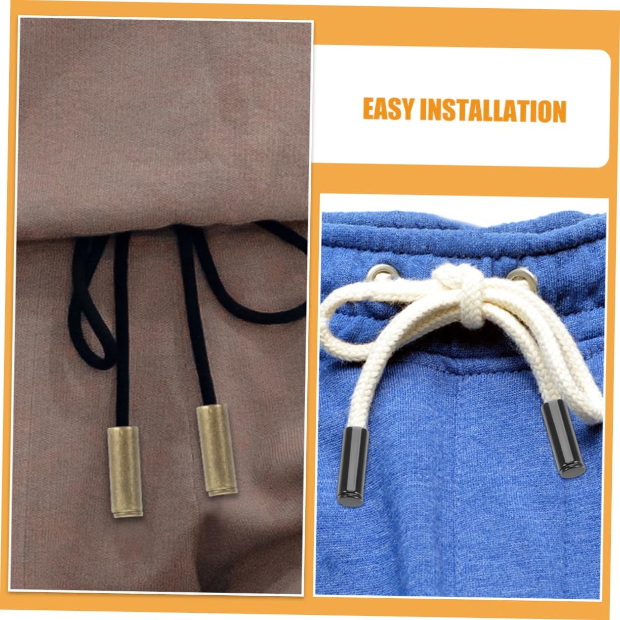 NOLITOY 12sets Metal Cord Locks and Tips for Drawstrings Hoodies and Sportswear and Easy Installation Gun