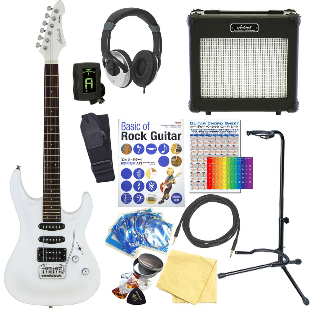 AriaProⅡ　エレキギター　セット Amazon | エレキギター 初心者セット AriaProII MAC-STD PW 入門 15点