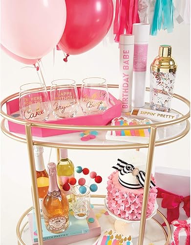 Miniatura 3 de Santa Barbara Design Studio Sippin' Pretty coctelera de plástico con colador de acero inoxidable, 8 pulgadas de alto, confeti dorado