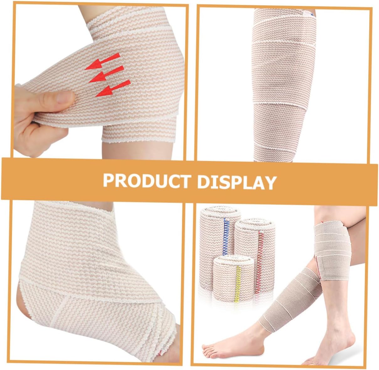 COLLBATH 3 Rolls Elastic Compression Wraps Breathable Sports Bandages for Joint Support and Injury Athletic Wraps for Wrist Ankle Knee Protection Comfortable Flexible Bandage