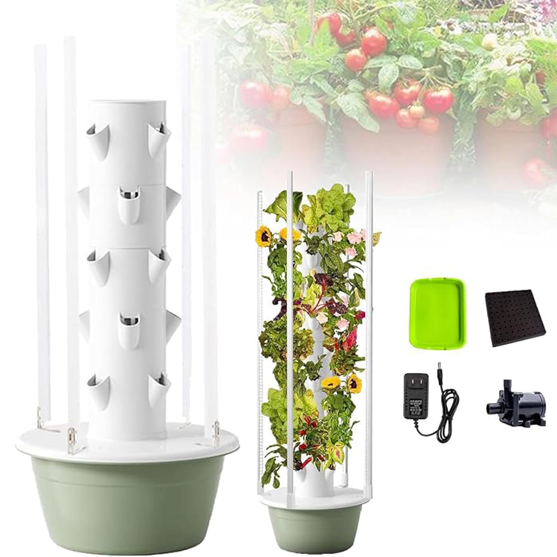 Sghjuy Hydroponics Growing System Tower LED,5-layer