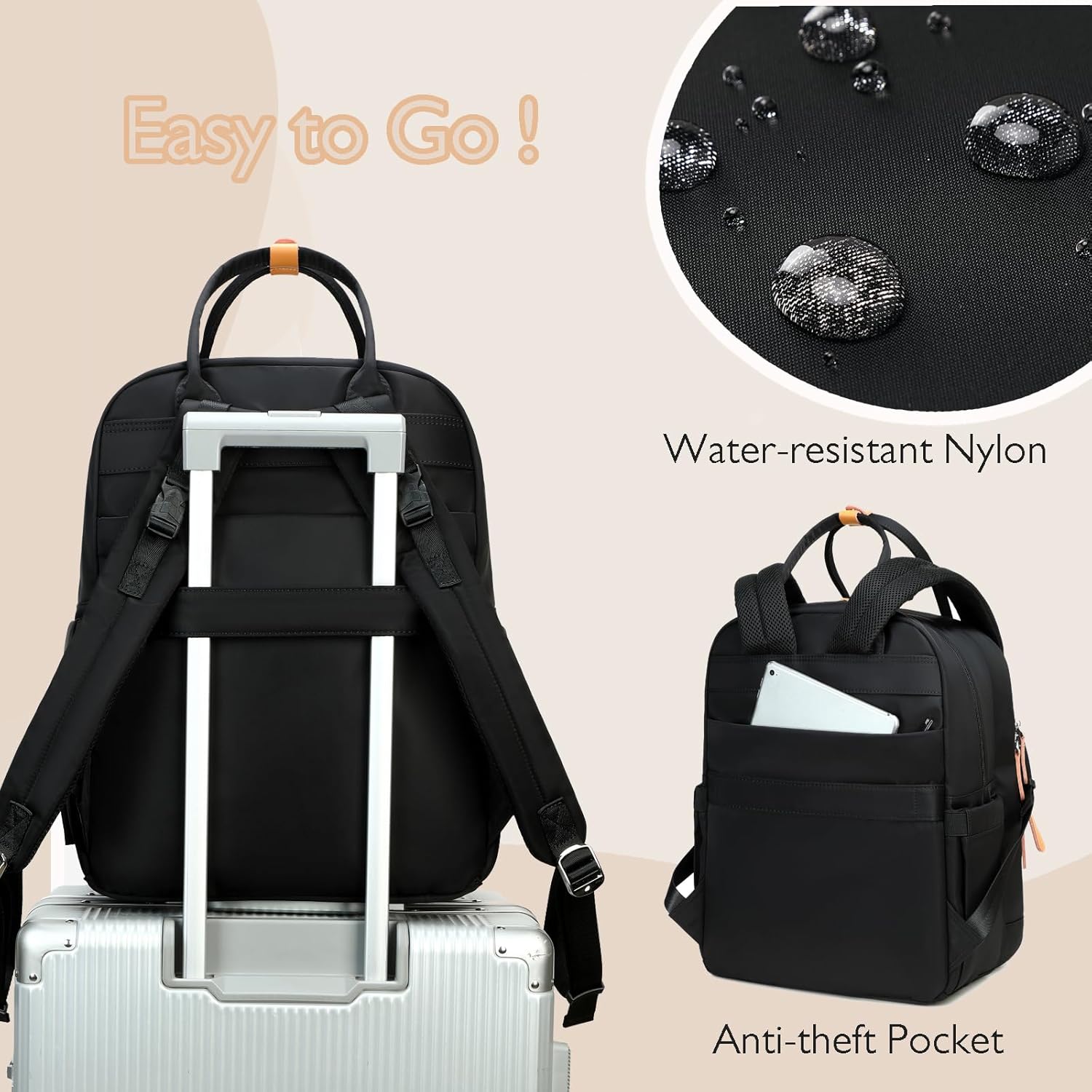 18 Pockets Diaper Bag Backpack with Waterproof Pockets and Stroller Buckle, Convertible Tote Bag (XL Black, Extra Large) Xl Black Extra-large image 6 of 8 B0F335Y269
