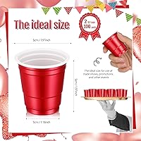 Vista 2 de Roshtia Paquete de 100 vasos de plástico de 2 onzas, mini vasos de chupito desechables de 2 onzas pequeñas de plástico para bodas, fiestas