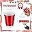 Roshtia 100 Pack 2 oz Christmas Plastic Shot Cups, Mini Disposable Shot Glasses 2 oz Party Cups for Wedding Christmas Winter Party, Beer Taste Serving, Snacks(Red)