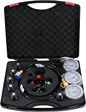 SINOCMP Hydraulic Nitrogen Accumulator Test Charging Kit, Nitrogen Pressure Charge Testing Fill Kit, Diagnosis Tester System Tools Set with 3 Gauges, 7 Adapters Couplings, 1 Gas Hose