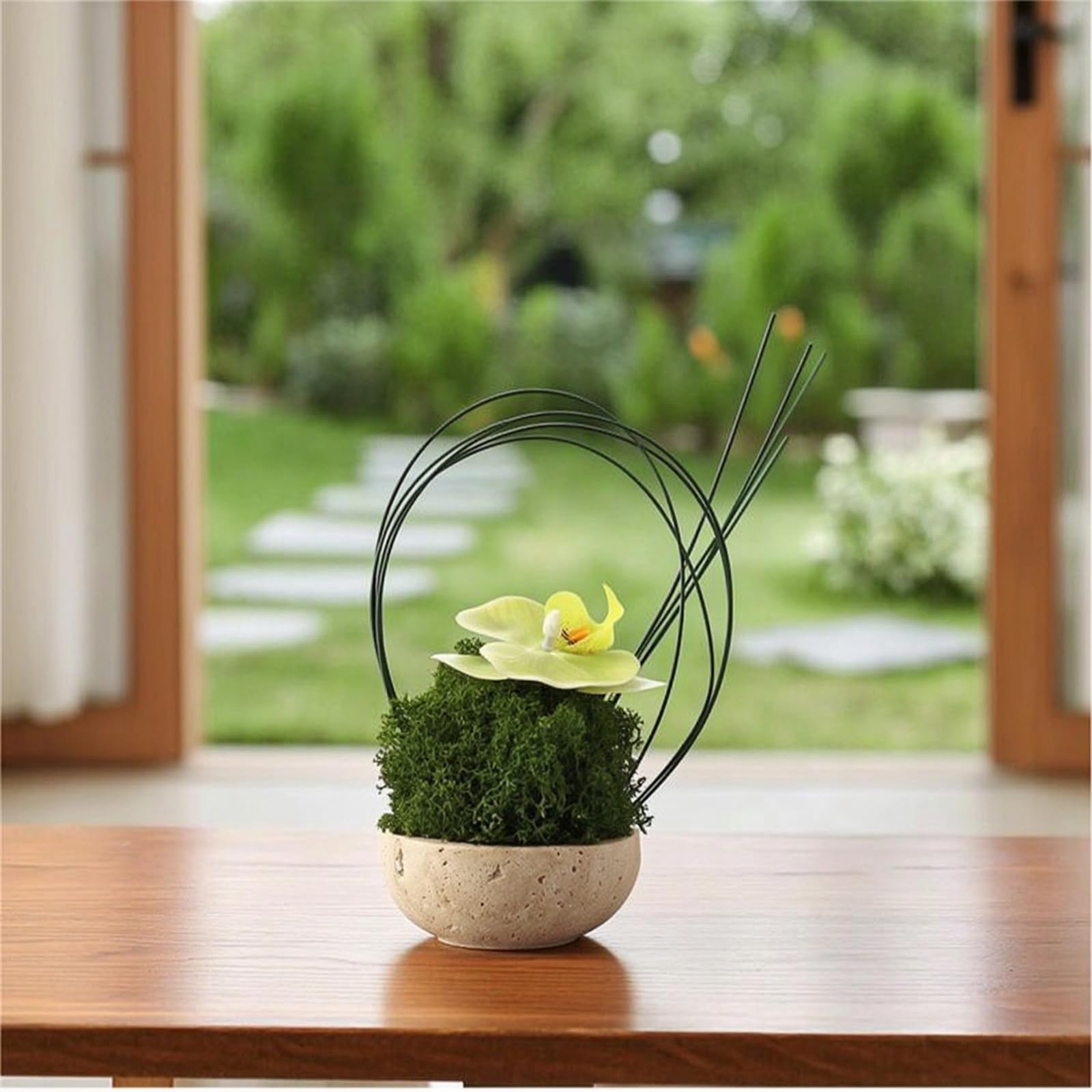 Amazon｜Jinhxofs 苔玉風オブジェ モダン 陶器付き造花 コンパクト