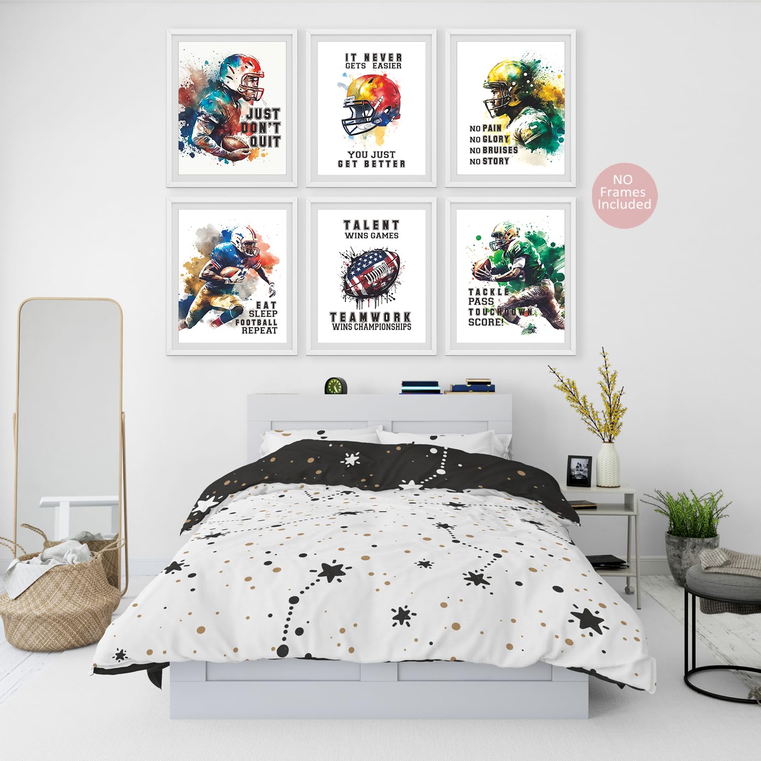 Póster de fútbol para decoración de pared, impresiones artísticas, pósteres motivacionales, decoración de habitación de niños, habitación de adolescentes, decoración de oficina, citas inspiradoras,