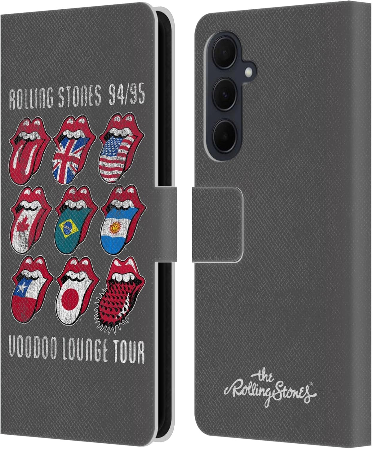 Head Case Designs Officially Licensed The Rolling Stones Voodoo Lounge Key Art Leather Wallet Case Compatible with Samsung Galaxy A35 5G