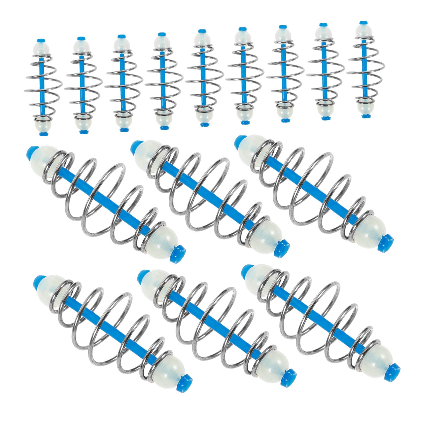 NULYLU Portable Spring Feeder 20pcs Night-Glow Lure Feeders Carp Fishing Bait Cages for Freshwater Easy Maintenance