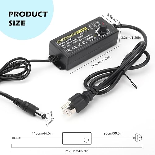 Miniatura 5 de Fuente de alimentación universal de 72 W CC ajustable 3 V  24 V Adaptador de CACC de conmutación variable 100-240V AC a DC 24V 3A Convertidor con 14