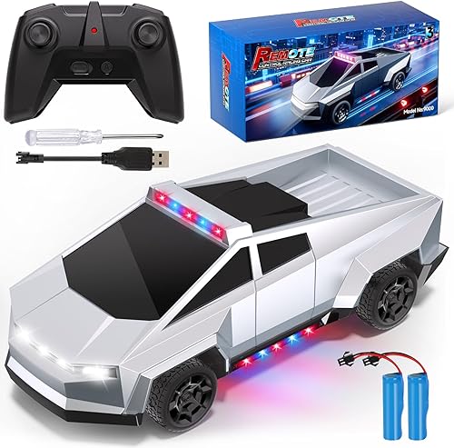 Juguetes de coche a control remoto, camiones RC 122 de juguete para niños, auto RC con luz y espacio de carga, juguetes de vehículo eléctrico 4WD,