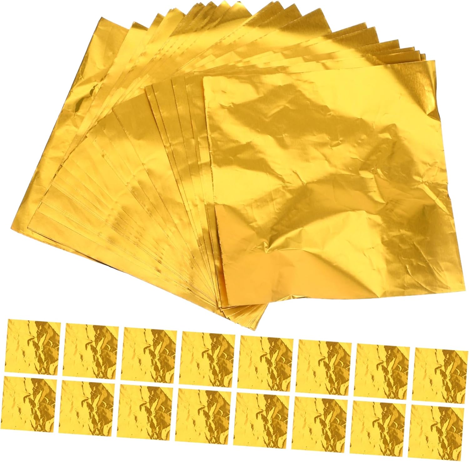 300pcs Square Foil Candy Wrappers Gold Foil Paper for Chocolates Wrapping Papers Candy Making Accessories