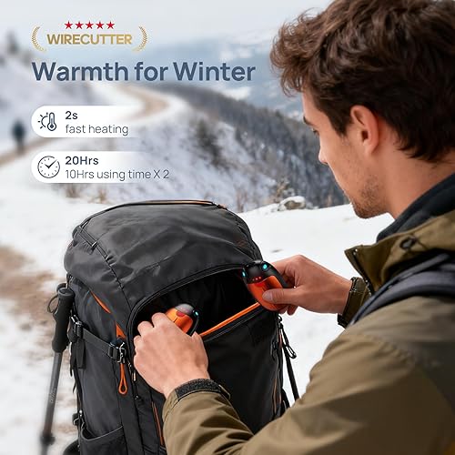 Miniatura 6 de Hand Warmers Rechargeable, 2 Pack Portable Pocket Hand Warmers, 20Hrs Long Heating Double Warm Electric Handwarmers, Reusable Heater for Outdoors