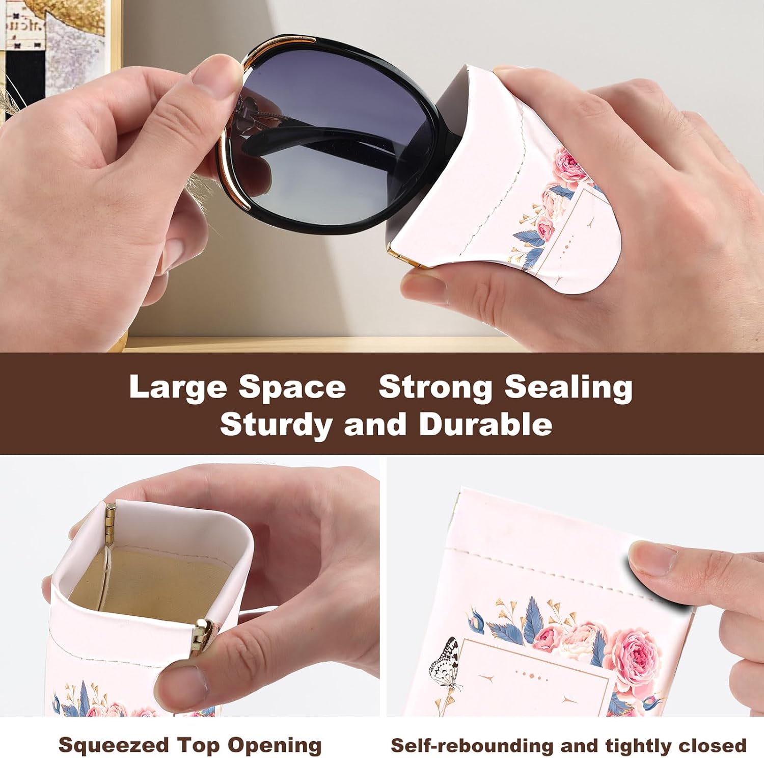 Anikathy 2Pcs Initial Letter Sunglass Eyeglass Glasses Case Soft PU Leather with Cleaning Cloth Cute for Men Women Girs