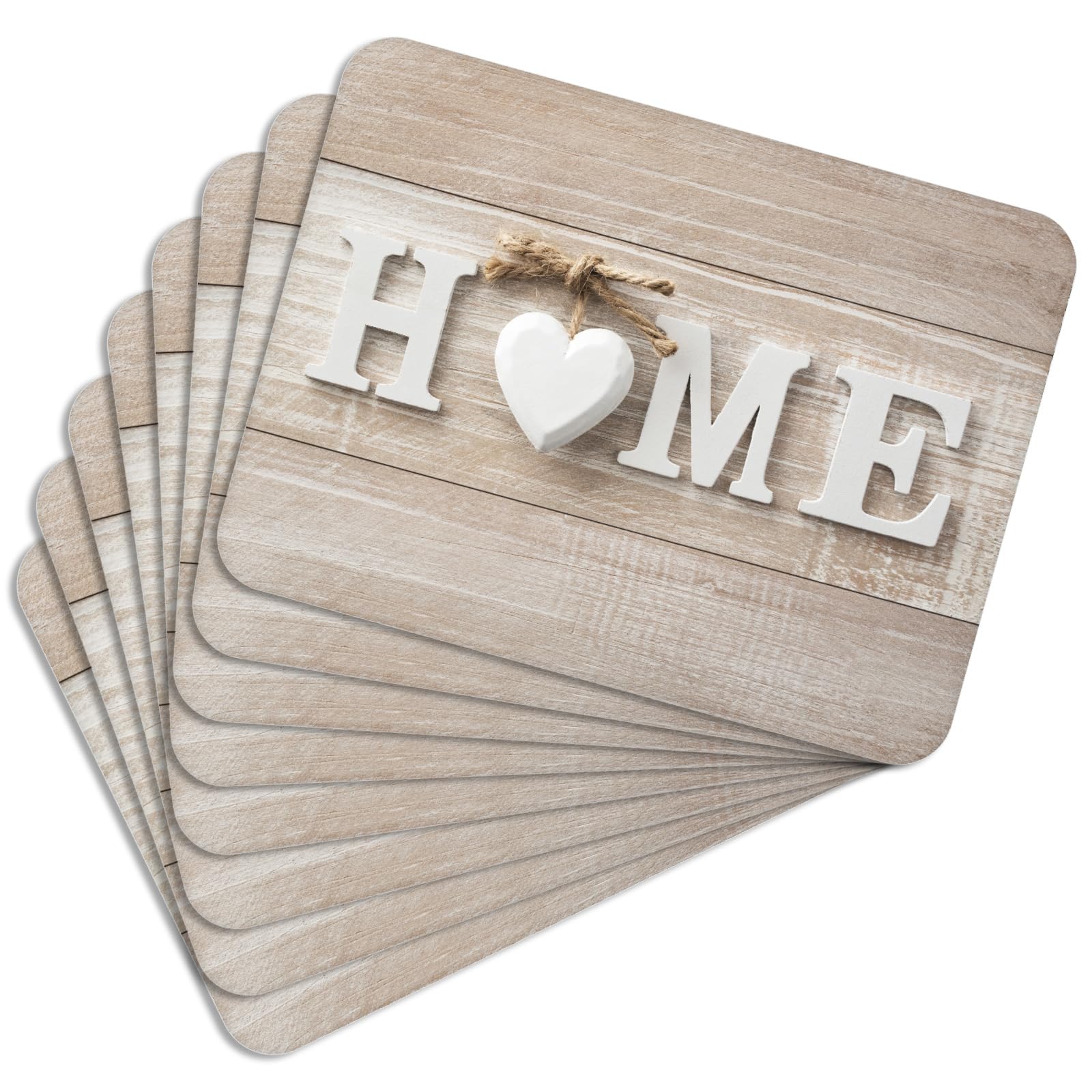 VELORA H&L Platzsets Kork - Tischsets 30 x 40 cm, Abwaschbar, rutschfest und Hitzebeständig bis 100°C, Dekorative Tischunterlagen für Küche und Esszimmer