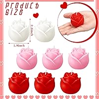 Vista 2 de Funnymoom 8 velas de San Valentín con forma de rosa, velas aromáticas de aromaterapia en forma de rosa para San Valentín, despedida de soltera