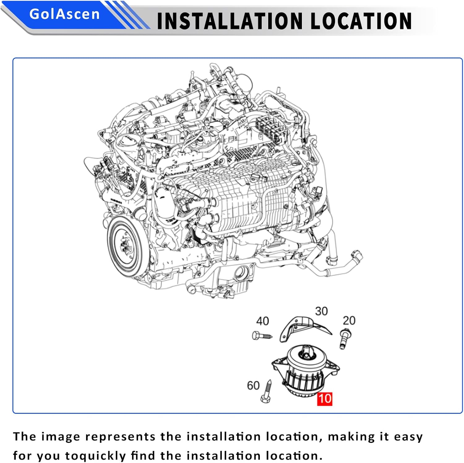 1672405300+1672405400 2Pcs Engine Motor Mounts for Mercedes Benz GLE450 GLS450 GLS450 C167 W167 X167 2019-2025, GLS400 2019-2022, GLS480 2020-2025, Replaces A1672405300 A1672405400