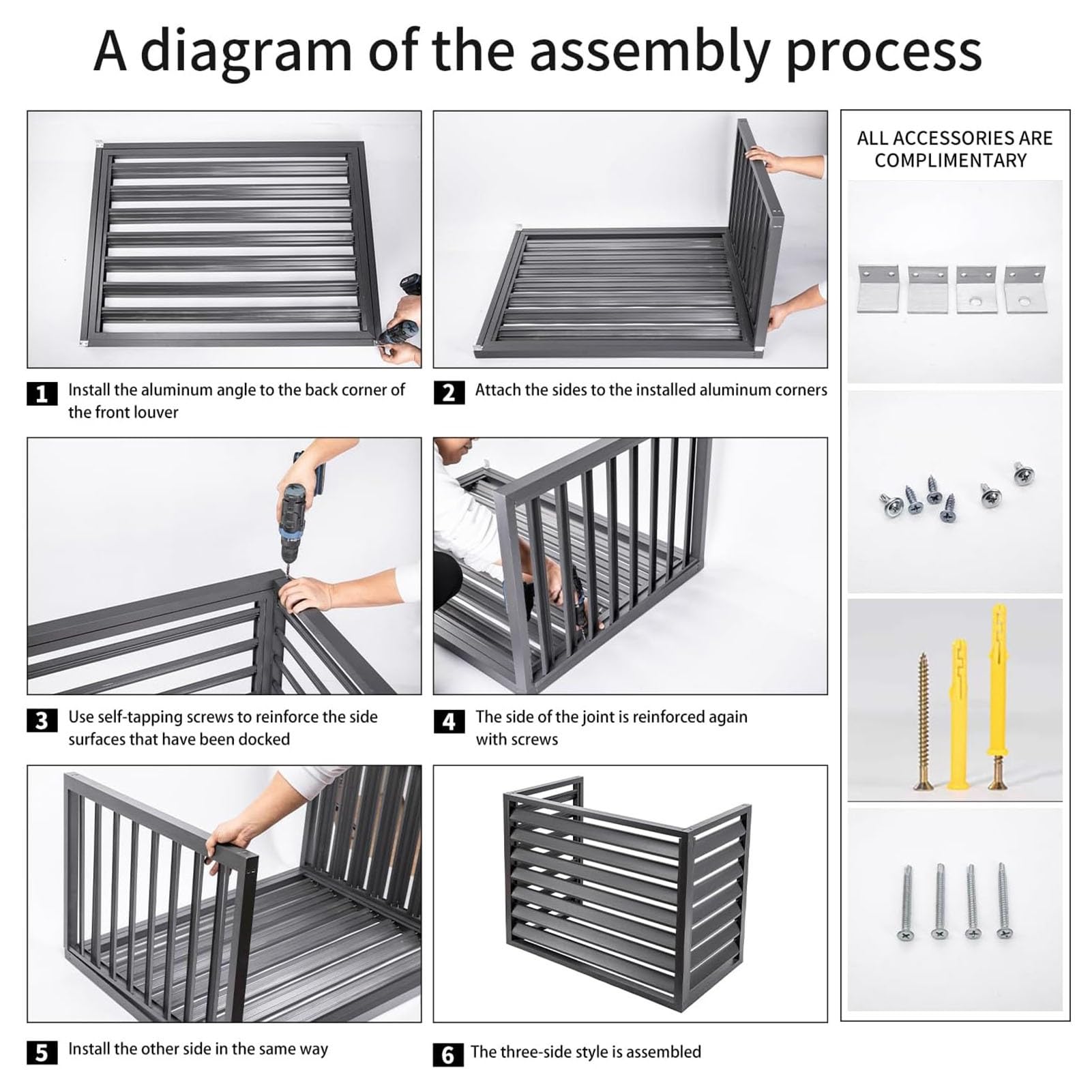 Copertura CA esterna in lega di alluminio e espositore per piante 110x60x80CM Grigio - Slish Garden Patio Sto Solut & Condizionatore D'aria Hideay