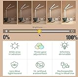 Lampe de Bureau LED Double Tête 40CM, Double Tête, 4000mAh Lampe, 3 Modes de Couleur Dimmable, Port de Charge USB, Protection des Yeux Lampe de Table Pliable pour éclairage de Bureau, Lecture, Dessin - 3