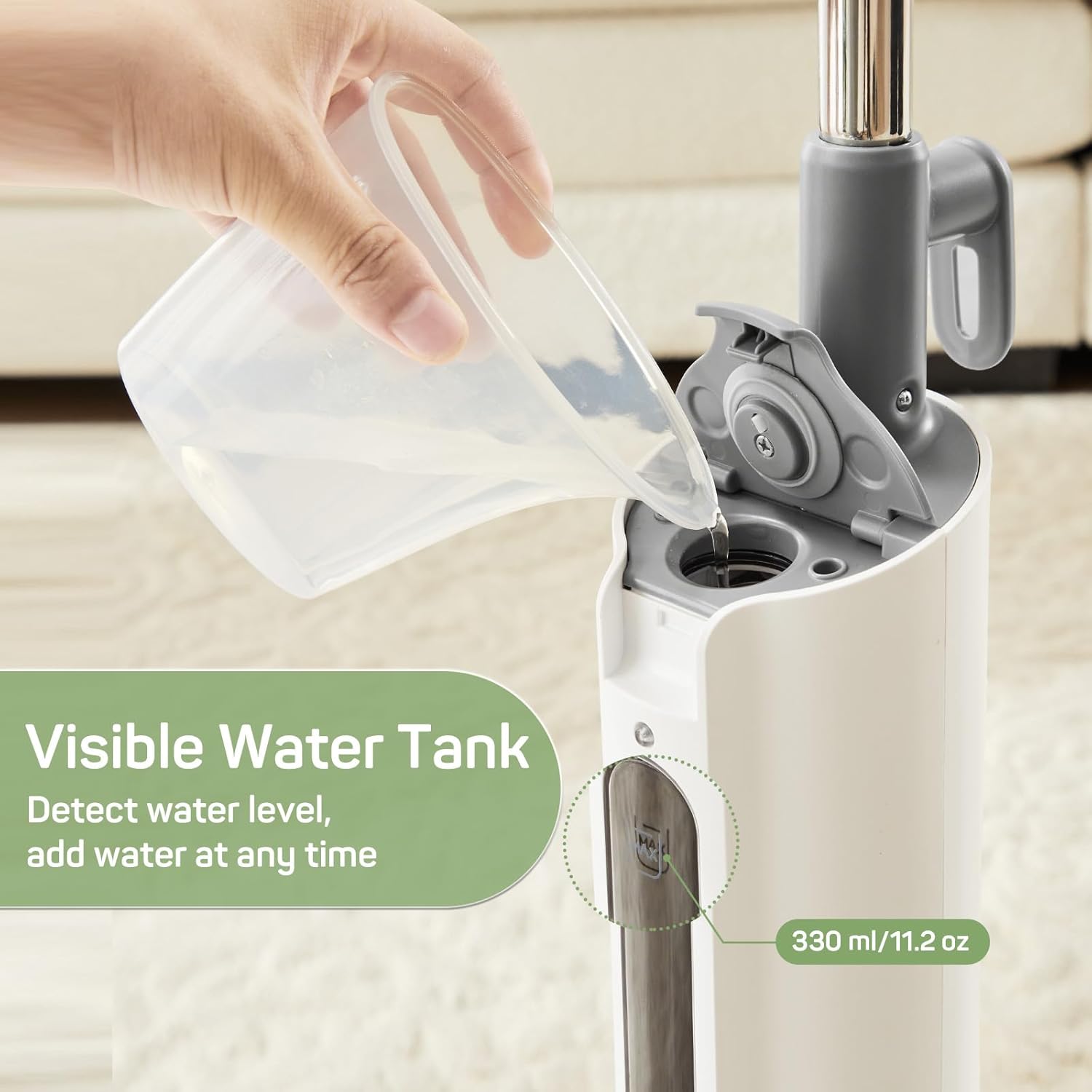 Steam Mop for Floor Cleaning, Lightweight Floor Steamer for Hardwood, Tile, Laminate, and Carpet, Includes 2 Washable Pads