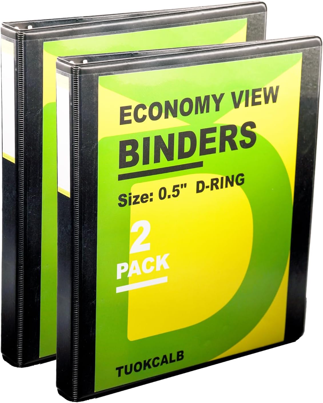 Black D-Ring 3-Ring Binders, 0.5 Inch 12 Pack, 3.4mm Thick Cover, Writable Spine on The Side, Hold 150 Sheets of 8.5" x 11" Paper.