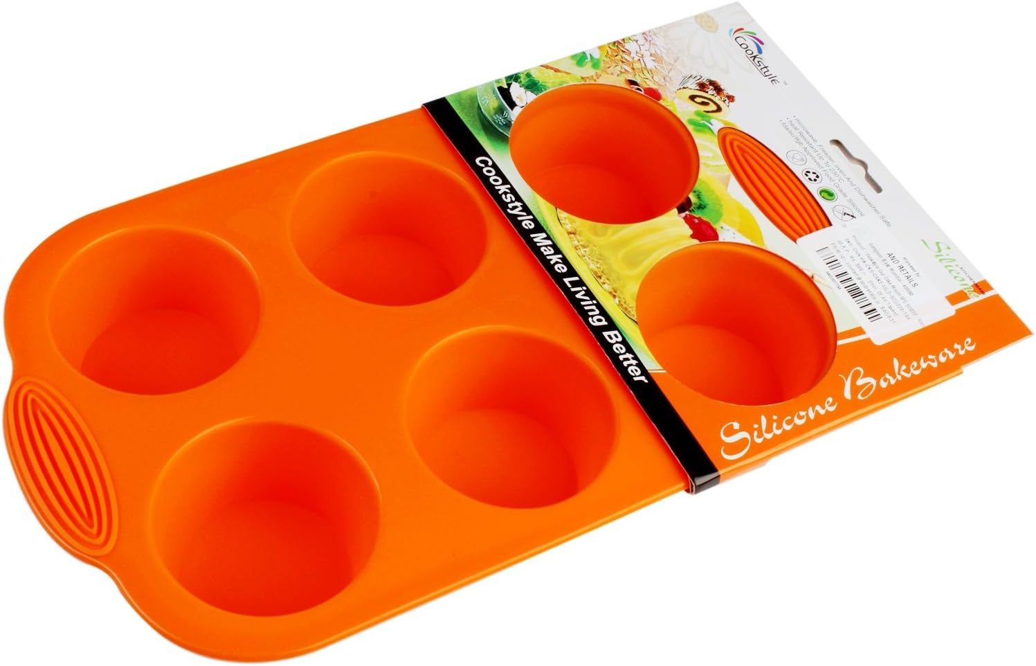 Cookstyle Cups Design Silicone Microwave Muffin & Cupcake Moulds, Random Colors