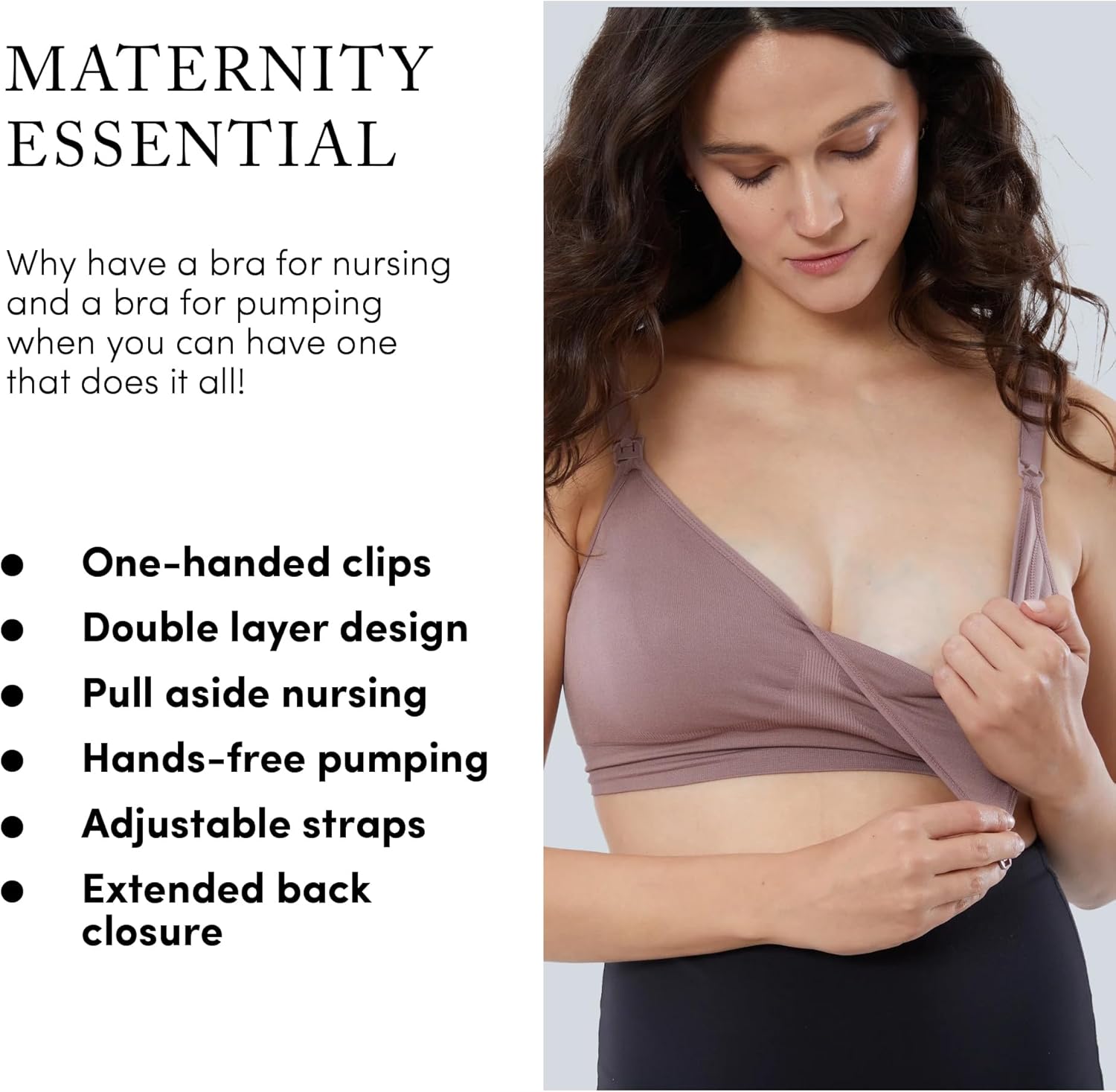 Ingrid & Isabel | Basics Nursing and Pumping Bra | Comfortable Breast Pump Bra Hands Free - Image 2