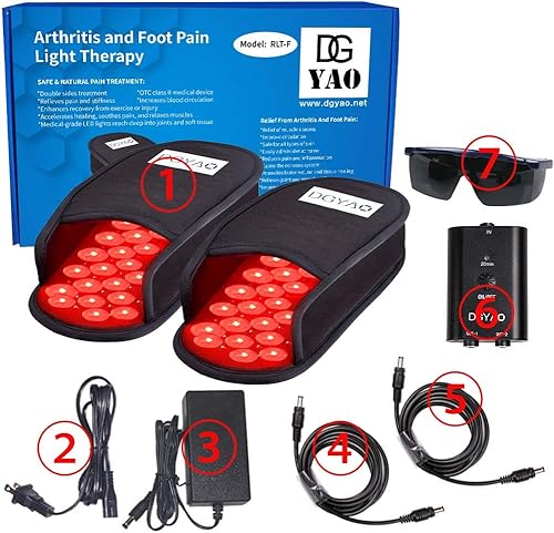 Miniatura 2 de Dispositivos de terapia de luz roja LED de 660 nm y 880 nm de luz infrarroja cercana, pantuflas para alivio del dolor de pies, dispositivo de
