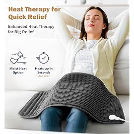 Extra Large Microplush Heating Pad for Back Neck Shoulder Pain Cramps Relief - Gifts for Women Men Mom Dad, Mothers Day Fathers Day Christmas Birthday Gifts - 6 Heat Settings, Auto-Off - 17x33